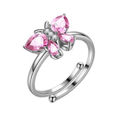 Butterfly Ring Band Birthstone October Tourmaline Adjustable - Rings - Aurora Tears